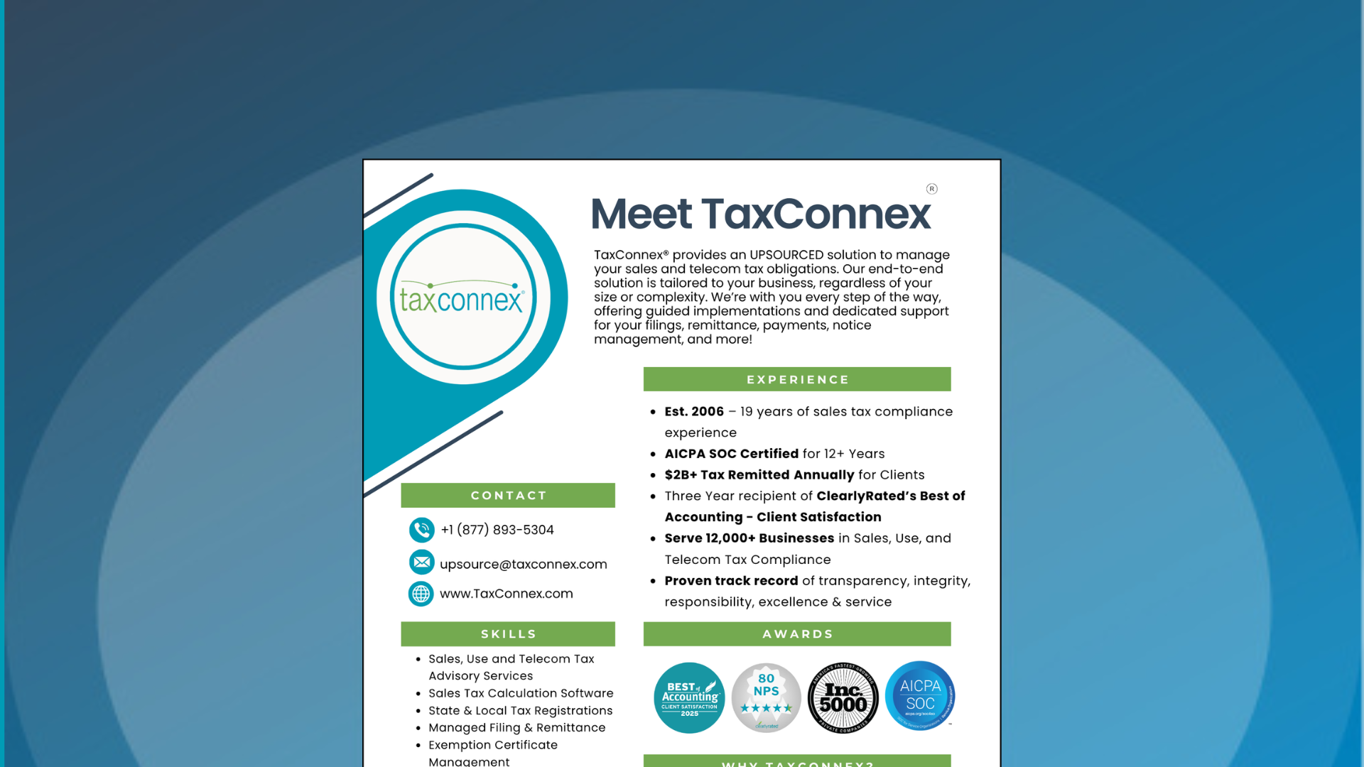 TaxConnex Resume