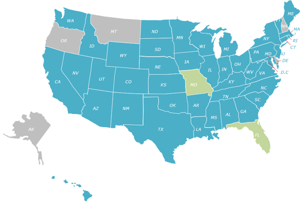 US Map  nomad and fl de