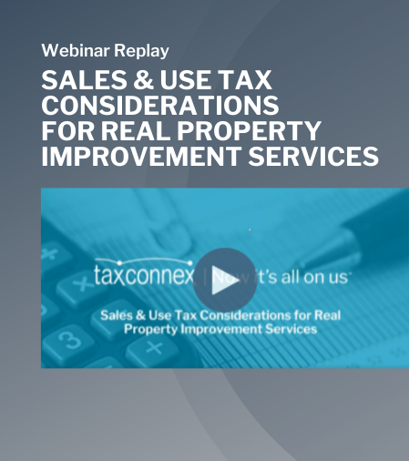 Real Property Improvement Webinar | TaxConnex