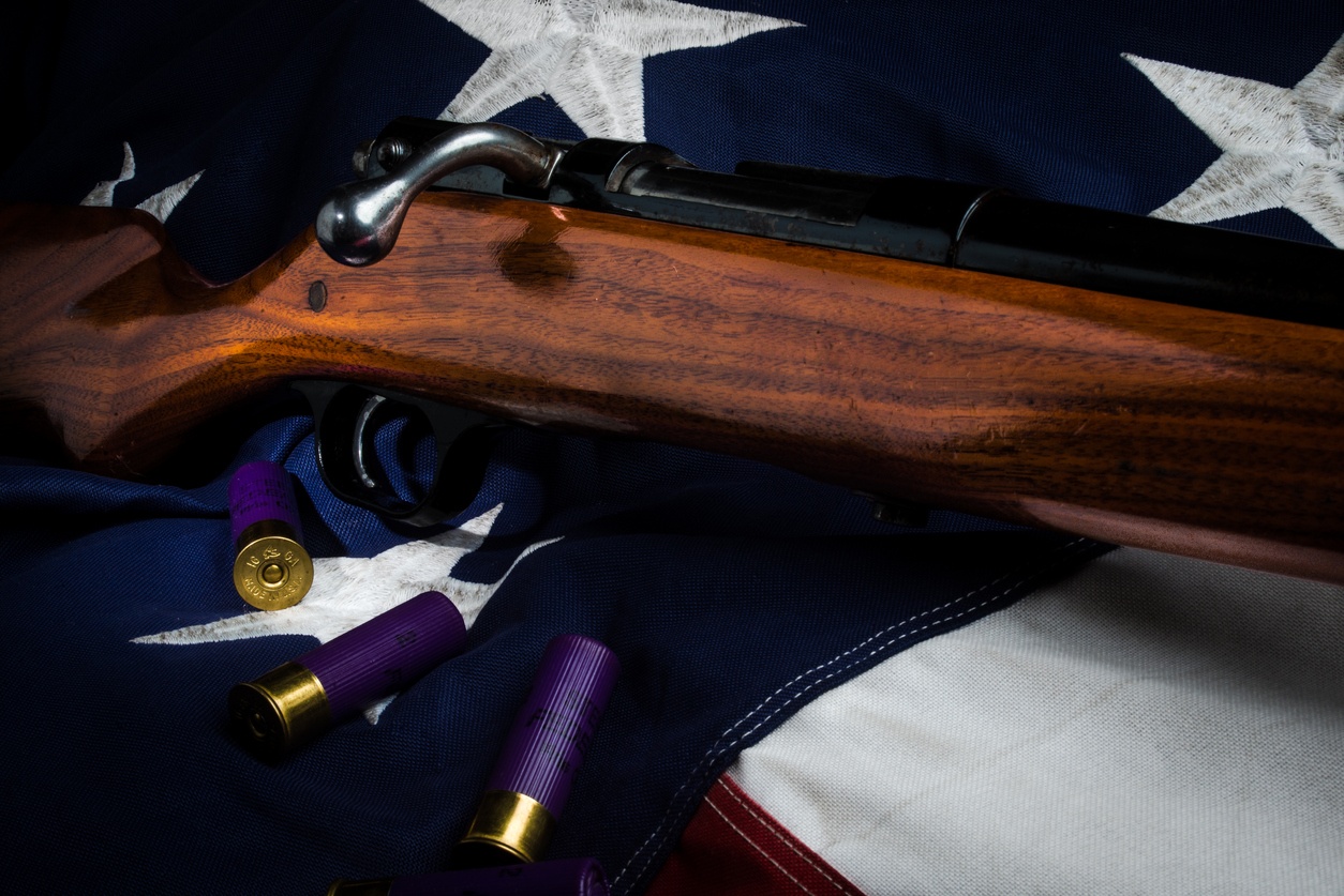 shot gun american flag